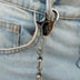 Cadena de pantalón de eslabones cuadrados en oro blanco - 15 mm