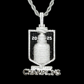 2025 Stanley Cup Official NHL Championship Pendant with 20" Rope Chain in White Gold