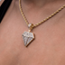 GLD Diamond Pendant + 2mm Rope Necklace Bundle in Yellow Gold