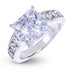 Princess Stone Thick Lab Diamond Engagement Ring in Platinum