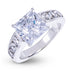 Princess Stone Thick Lab Diamond Engagement Ring in Platinum