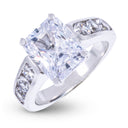 Radiant Stone Thick Lab Diamond Engagement Ring in Platinum
