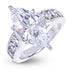 Anillo de compromiso Marquis Stone con diamante de laboratorio grueso en platino