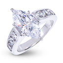 Marquis Stone Thick Lab Diamond Engagement Ring in Platinum