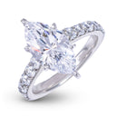 Marquis Stone Lab Diamond Engagement Ring in Platinum
