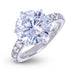 Anillo de compromiso de diamante cultivado redondo de piedra en platino