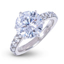 Round Stone Lab Diamond Engagement Ring in Platinum