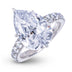 Anillo de compromiso de diamante de laboratorio con forma de lágrima en oro blanco macizo