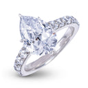 Teardrop Stone Lab Diamond Engagement Ring in Platinum