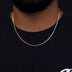 2mm Triangular Link Chain - Yellow Gold