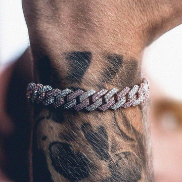 Two-Tone Prong Link Bracelet (10mm) in Rose/White Gold
