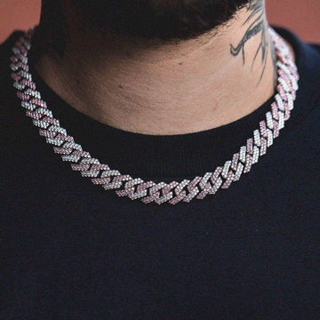 Two-Tone Prong Link Choker (10mm) in Rose/White Gold - The GLD Shop