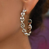 Pendientes de aro Valentina en oro blanco