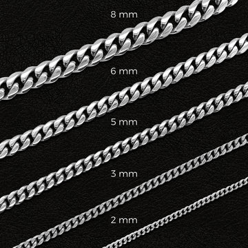Diamond Prong Cuban Chain in White Gold - 8.5mm
