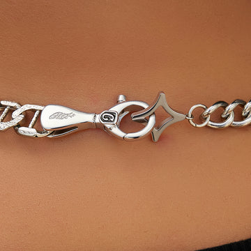 Cadena marinera ajustable en oro blanco - 9 mm