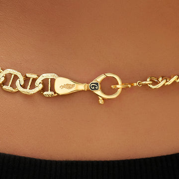 Cadena estilo marinero en oro amarillo - 9MM