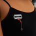 Iced Razor Blade Brooch in Black