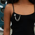 GLD Star Dangle Chain Brooch in White Gold