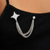 GLD Star Dangle Chain Brooch in White Gold