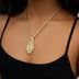 Iced Medieval Jesus Pendant in Yellow Gold