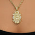 Iced Medieval Jesus Pendant in Yellow Gold
