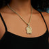 Iced Medieval Madonna and Child Pendant in Yellow Gold