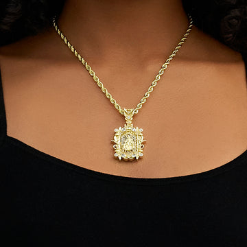 Dije de pastor medieval con incrustaciones en oro amarillo