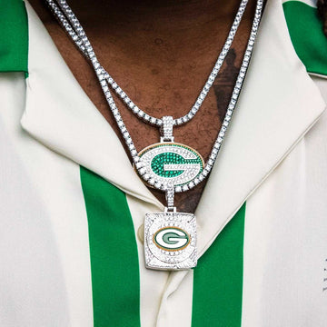 Green Bay Packers Championship Pendant - White Gold