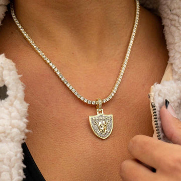 Las Vegas Raiders Official NFL Micro Logo Pendant - Yellow Gold
