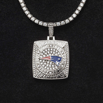 Colgante de Campeonato New England Patriots - Oro Blanco