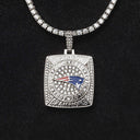 Colgante de Campeonato New England Patriots - Oro Blanco