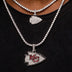 Colgante con micro logotipo oficial de la NFL de los Kansas City Chiefs - Oro blanco