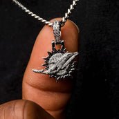 Miami Dolphins Official NFL Micro Logo Pendant - White Gold