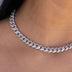 Diamond Cuban Necklace in White Gold - 8.5mm