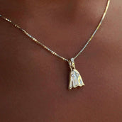 Solid Gold Micro Ghost Pendant