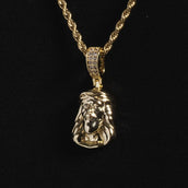 Solid Gold Micro Jesus Pendant
