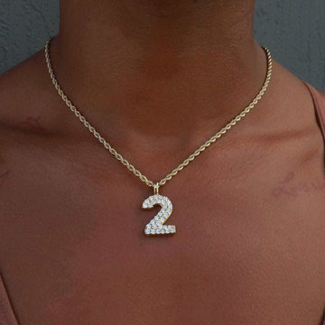 Solid Gold Number Pendants