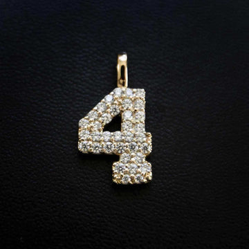 Solid Gold Number Pendants in Yellow Gold