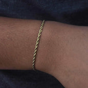 14k Solid Gold Rope Bracelet (2mm)