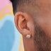 Pendientes de botón con pavé de 10 mm en oro amarillo