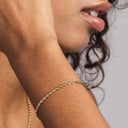 Pulsera de Oro Macizo de 14k, Estilo Soga (2mm)
