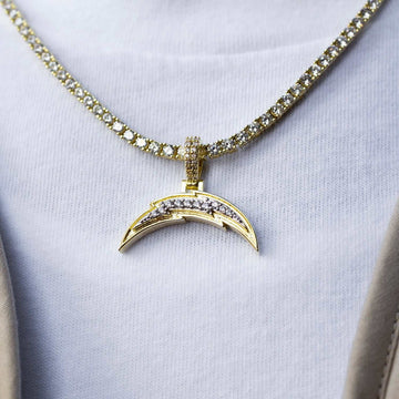 Los Angeles Chargers Official NFL Micro Logo Pendant - Yellow Gold