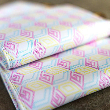 Cadena para Cartera (Blanca con estampado rosa/amarillo)