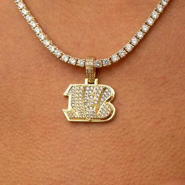 Cincinnati Bengals Official NFL Micro Logo Pendant - Yellow Gold