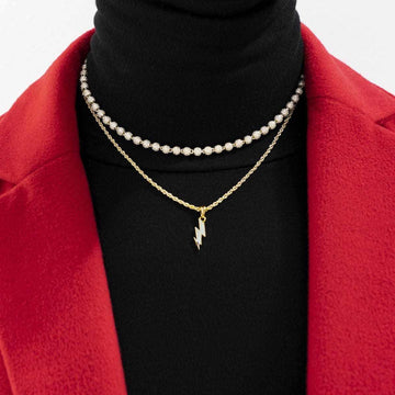 18k Vermeil Micro Lightning Bolt - The GLD Shop