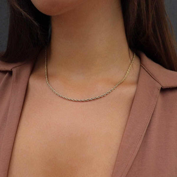 18k Vermeil Rope Necklace - 2mm - The GLD Shop