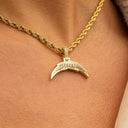 Los Angeles Chargers Official NFL Micro Logo Pendant - Yellow Gold