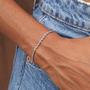 Pulsera de cuerda en oro blanco (ajustable) - 2 mm