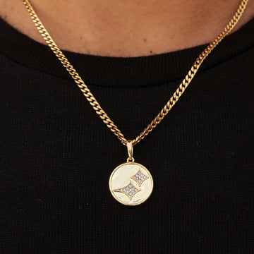 GLD Stars Coin Pendant - Yellow Gold