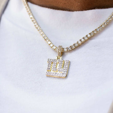 New York Giants Official NFL Micro Logo Pendant - Yellow Gold
